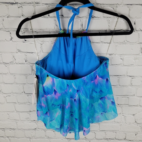 COCO REEF | Silent Bloom mesh overlay underwire halter tankini top - Picture 4 of 11